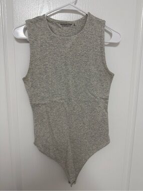 Abercrombie & Fitch Heather Gray Sleeveless Bodysuit
